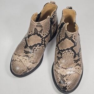 Lane Bryant Women 8W Snakeskin Print Ankle Boots Wide Width Block Heel F5535